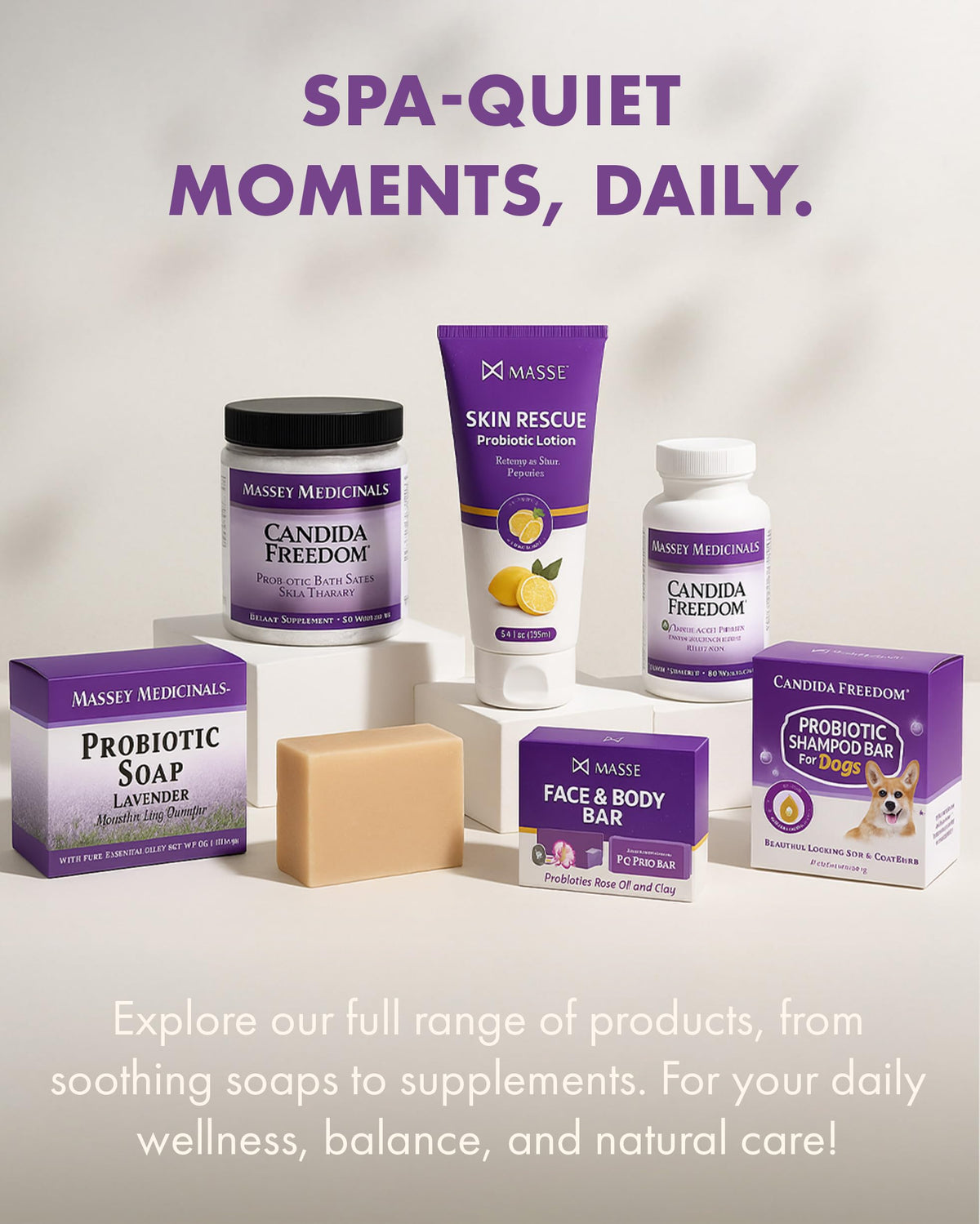 Candida Freedom lifestyle bathroom scene conveying spa-like refreshment