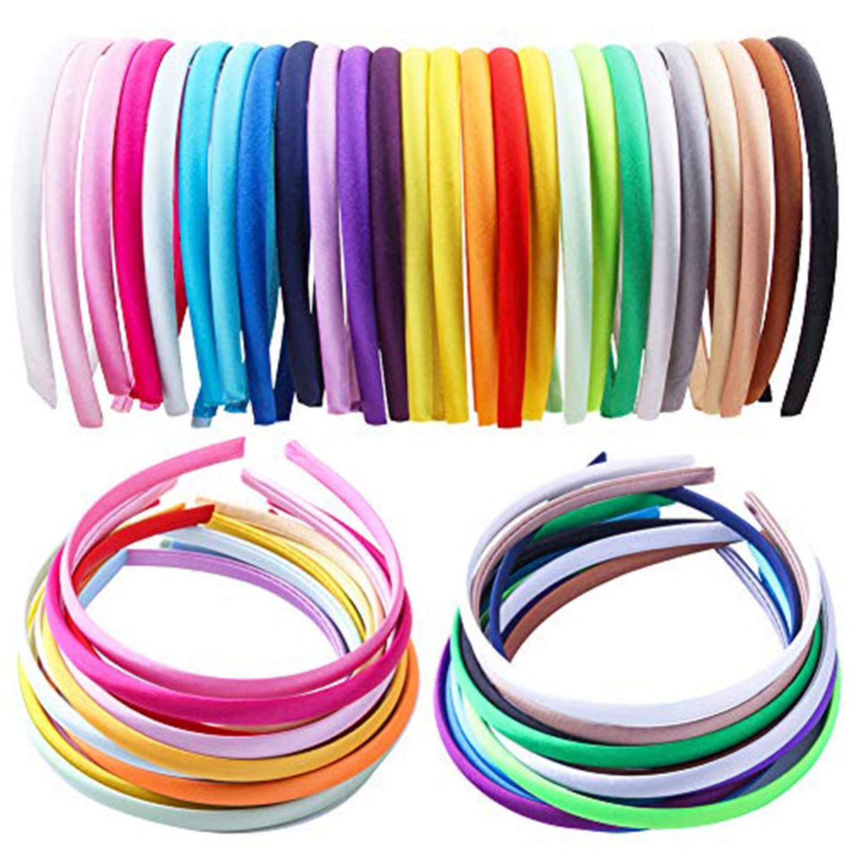Candygirl front view of 26 headbands showing full color variety and easy gift appeal