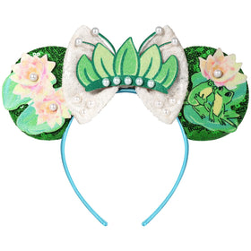 CANMIL front view headband showing sparkly ears and bow, boosts party style