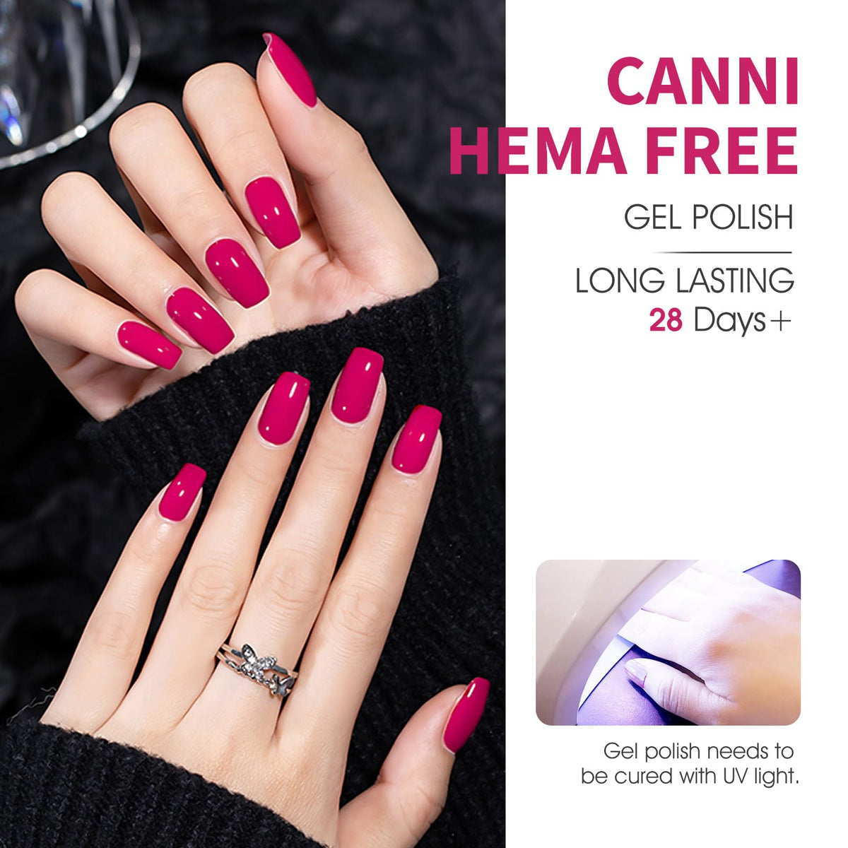 CANNI gel application on nails in hand illustrating smooth coverage and salon-quality finish