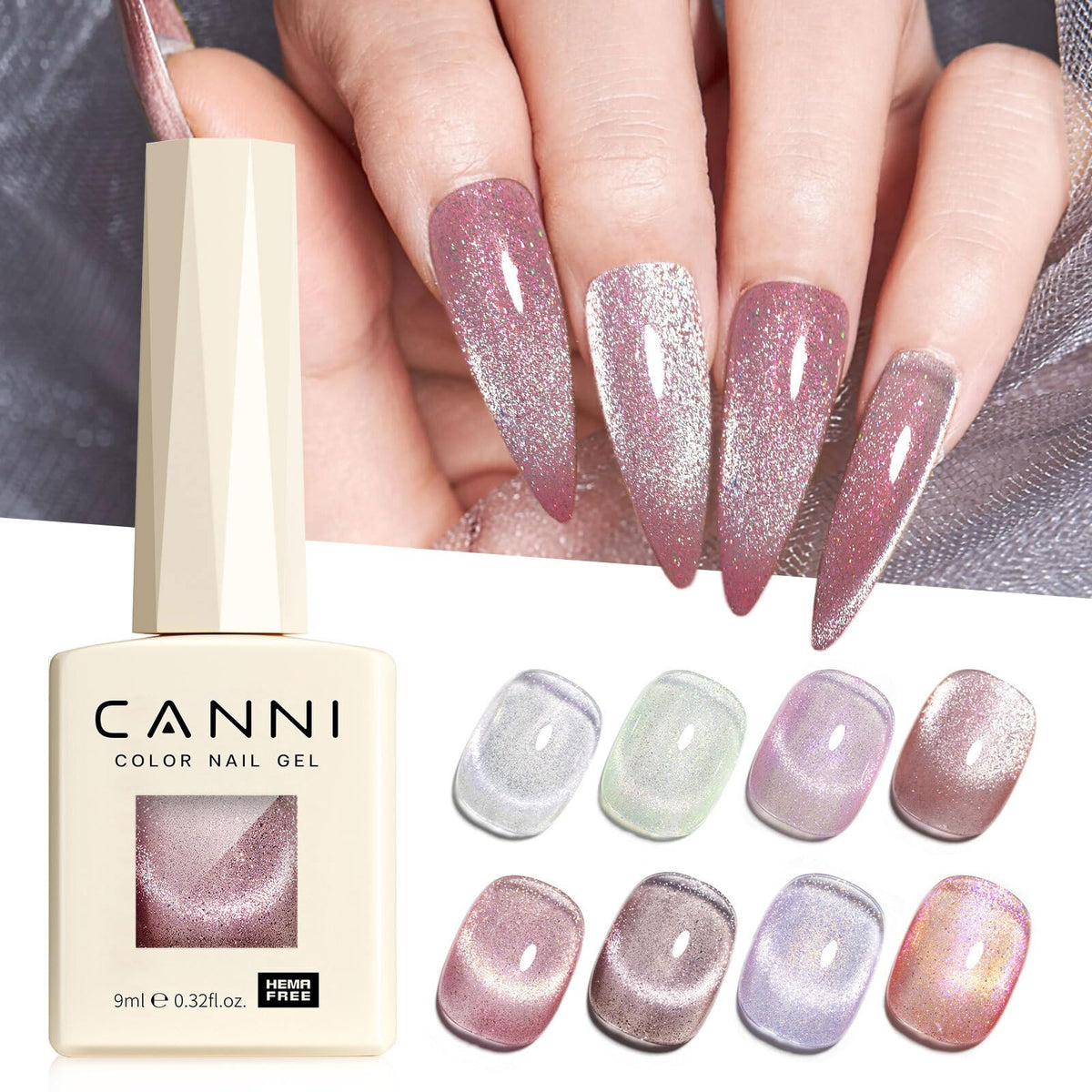 CANNI bottle close-up with 9ml label visible, precise quantity and quality benefit