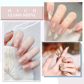 CANNI wider brush close-up gliding over nail for smooth application and fewer strokes benefit