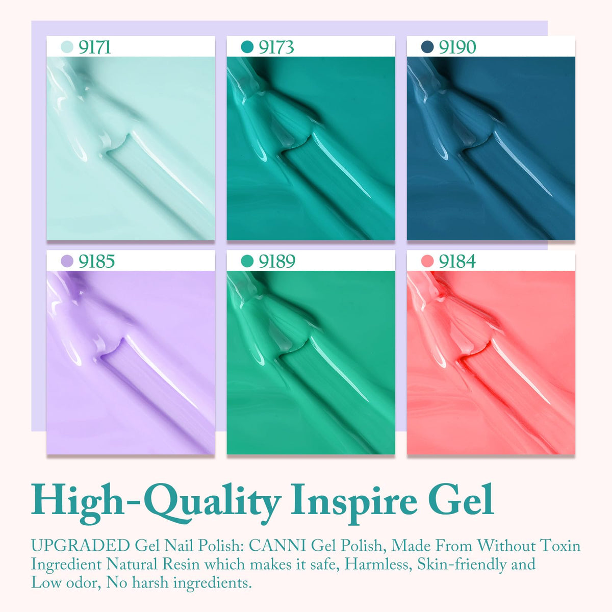CANNI brush stroke texture demonstrating smooth, even gel polish coverage