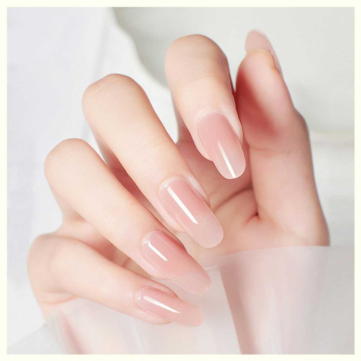 CANNI builder gel before and after nails showing strengthened finish