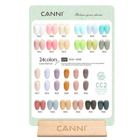 CANNI top view of 30 color-matched bottles, easy shade selection benefit