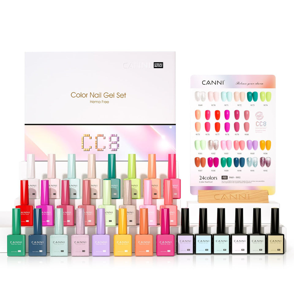 CANNI front packaging showing 30 bottle set and gift-ready box, professional variety benefit