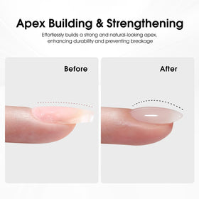 CANNI clear builder gel droplet demonstrating self-leveling consistency