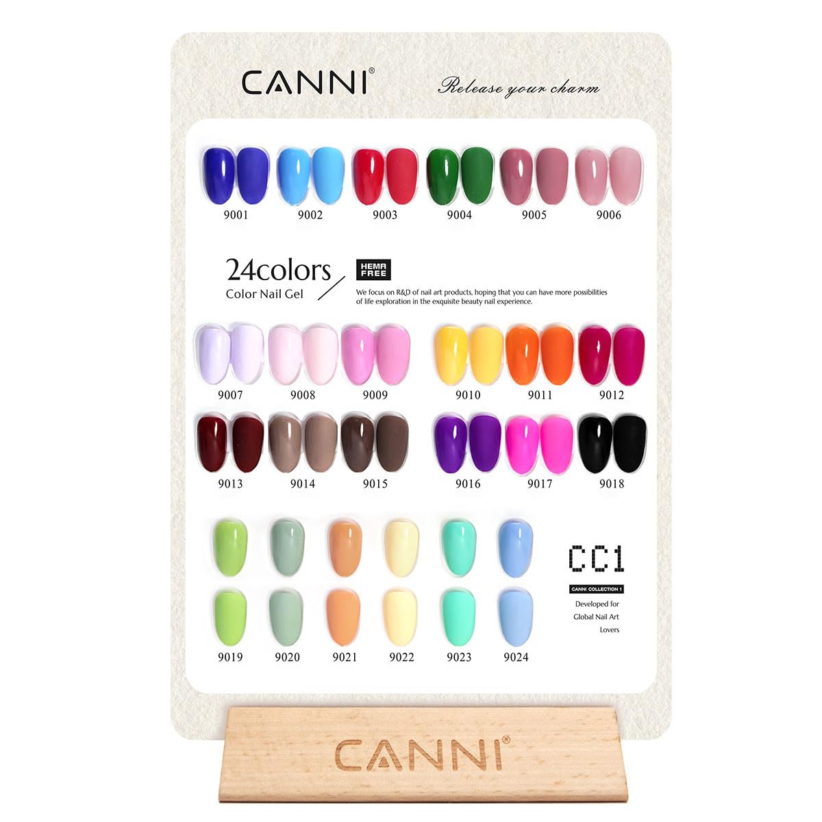 CANNI color bottles display for instant shade selection benefit
