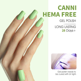 CANNI bottles in use during a salon manicure for professional finish