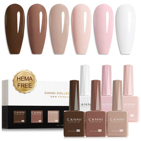 CANNI front packaging showing six nude-pink 9ml bottles and gift-ready box benefit: easy gifting