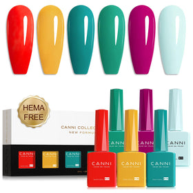 CANNI front packaging showing all six 9ml color bottles for easy shade selection