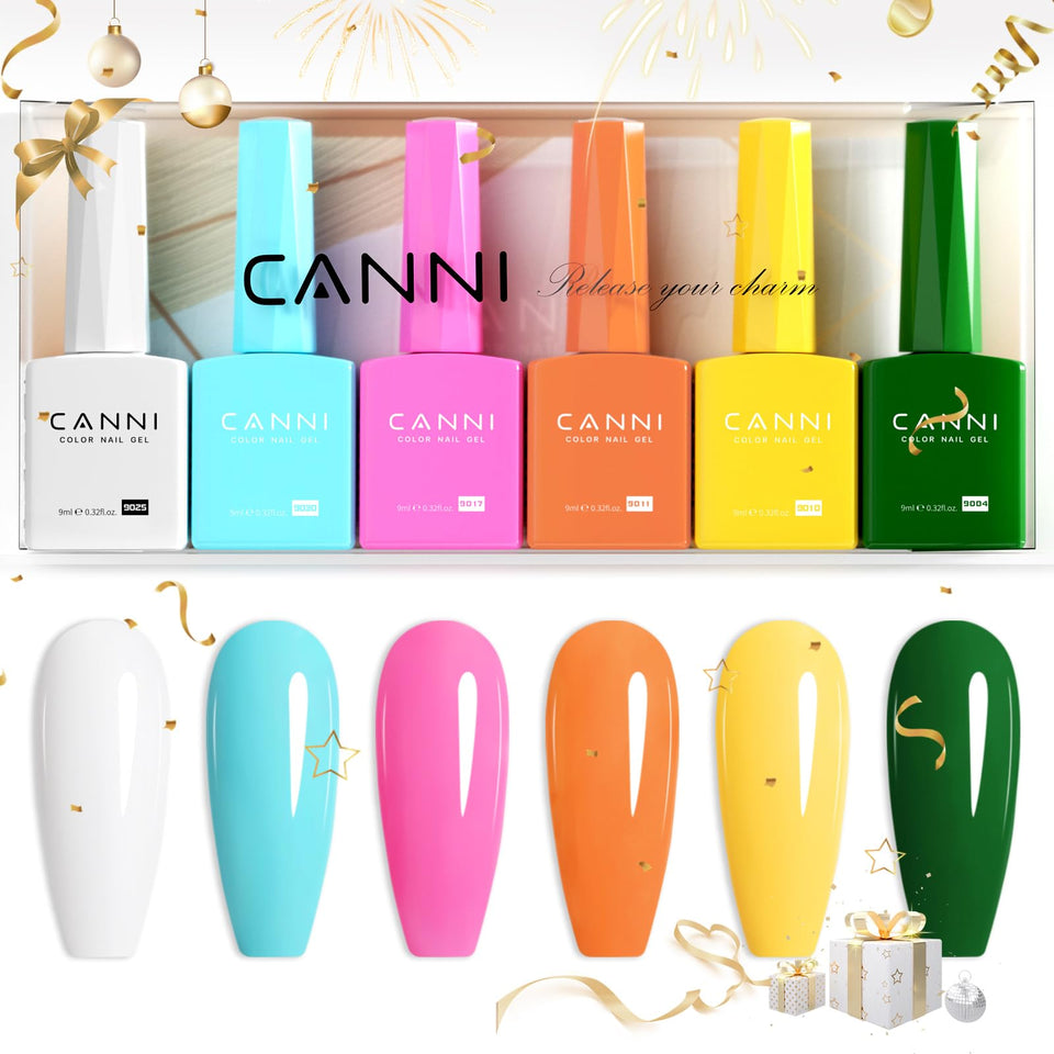 CANNI front packaging showing six colorful gel bottles for easy selection