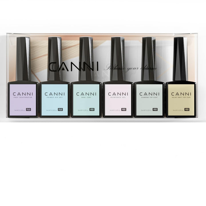 CANNI front packaging showing full 6-piece set and usable at-home manicure kit