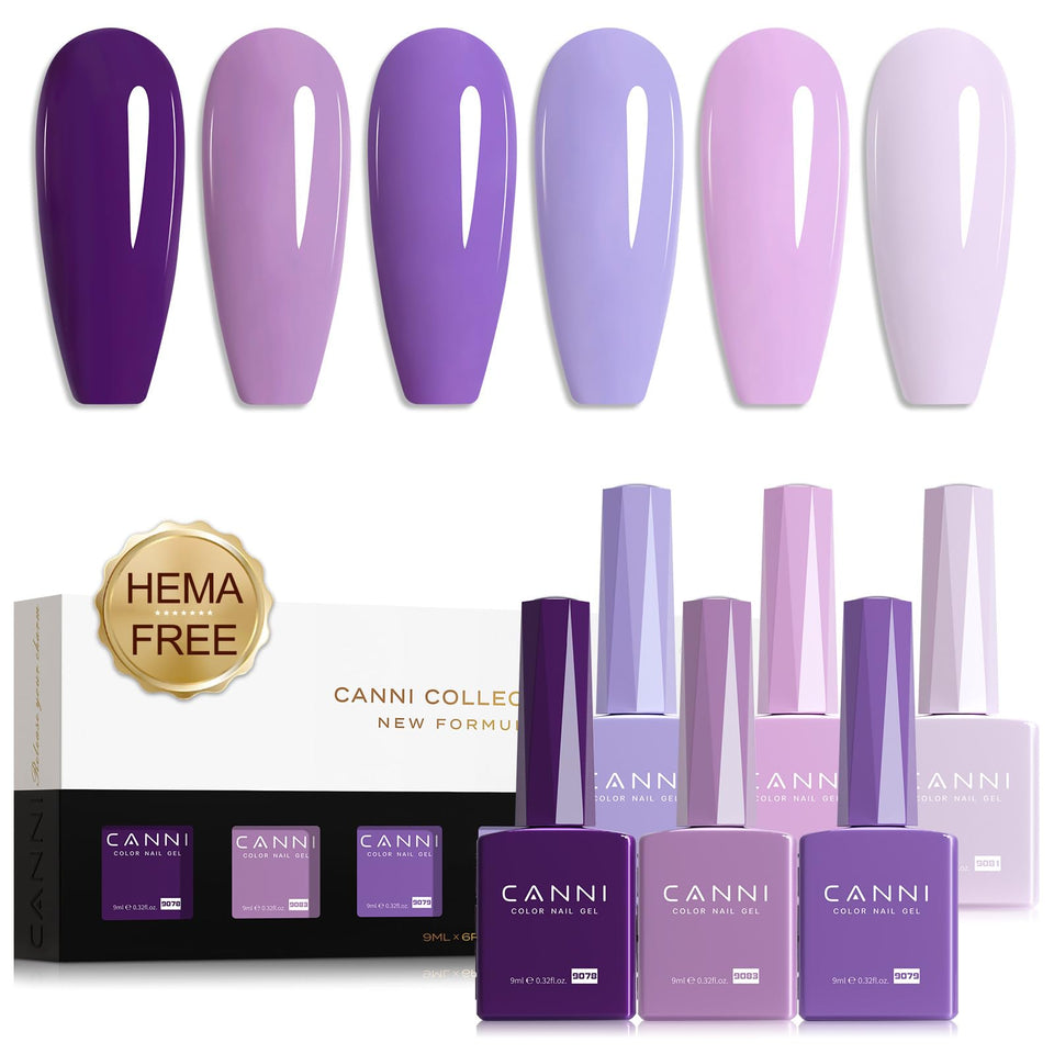 CANNI front packaging showing six purple gel bottles and gift-ready box for easy selection