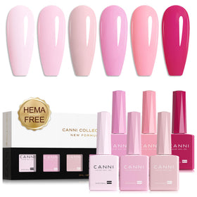 CANNI front packaging showing six pink gel bottles and gift-ready box benefit clear selection