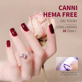 CANNI curing under LED lamp showing quick hardening and lasting wear benefit
