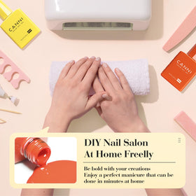 CANNI hand size comparison showing scale of 9ml bottles for travel convenience