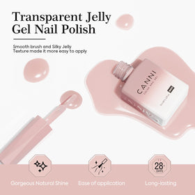 CANNI swatches laid flat showing six milky pink shades for layering ideas