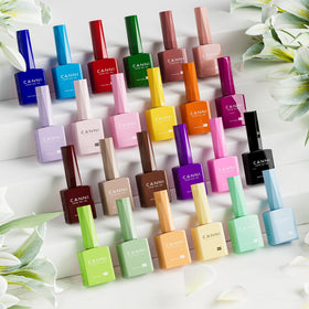 CANNI LED-cured nail sample showing glossy durable finish