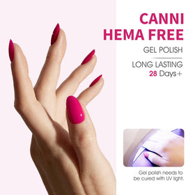 CANNI nail swatch board displaying six durable glossy shades