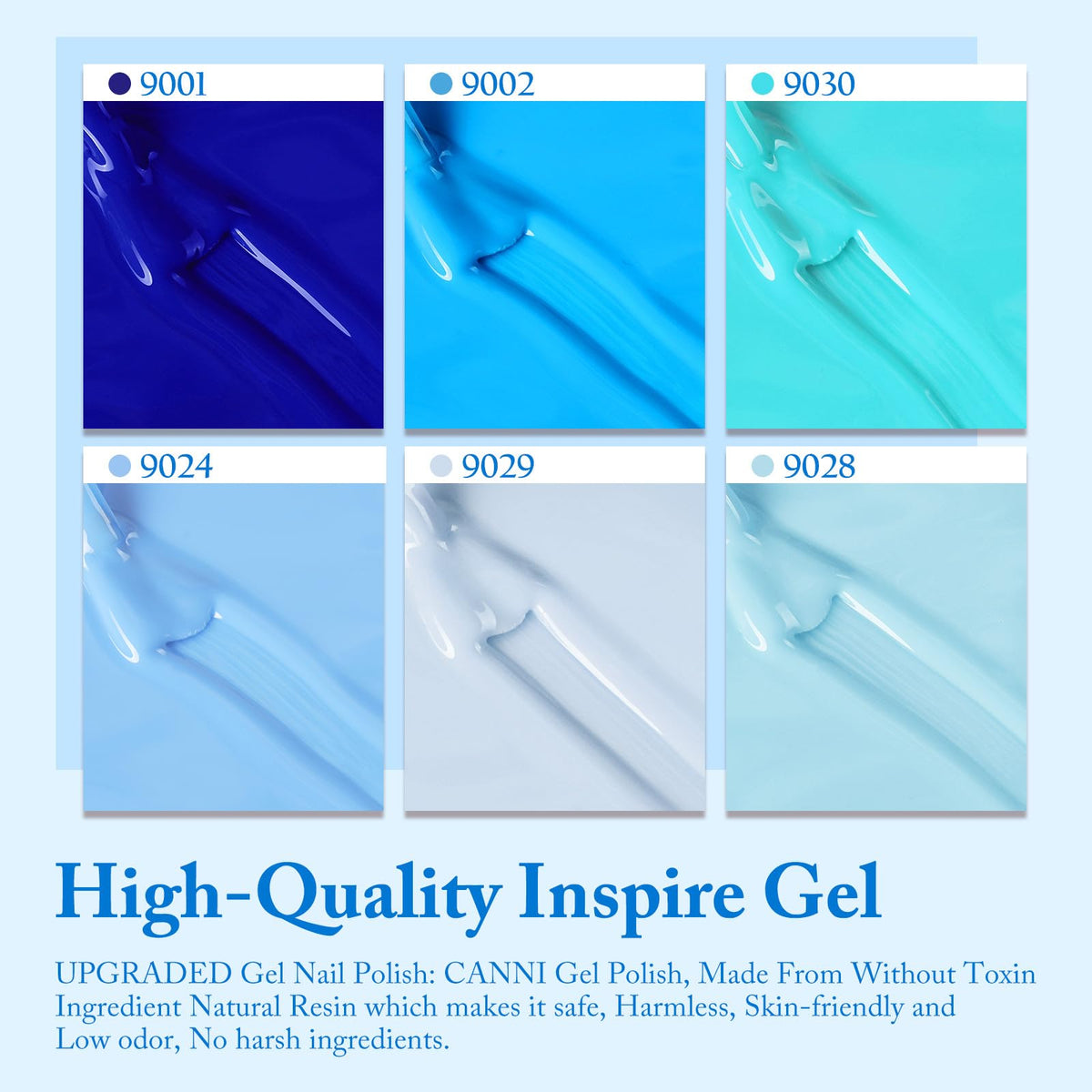 CANNI polished nails on model at beach highlighting durable glossy blue summer look