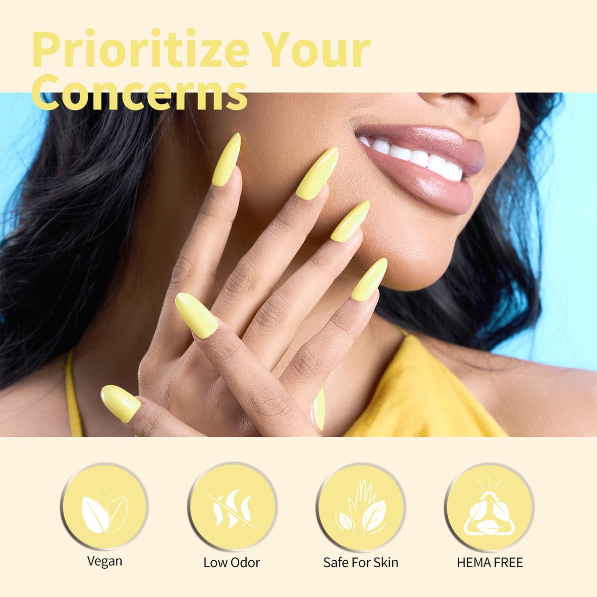 CANNI applied on model nails showing glossy pastel manicure and salon-quality results