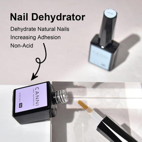 CANNI prep routine in use on natural nails showing cleaner surface and improved adhesion