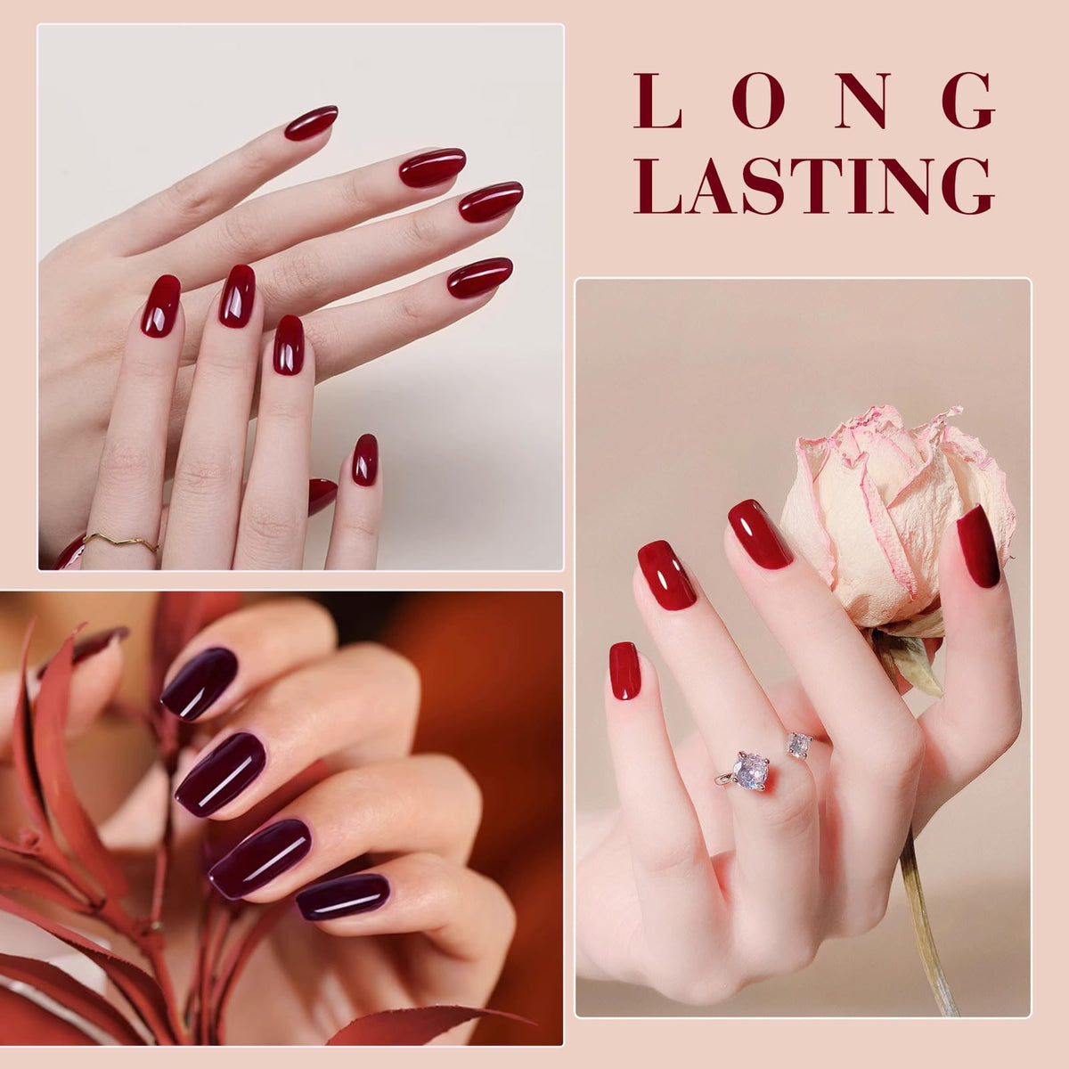 CANNI nail wheel swatches showing six red and burgundy shades benefit: quick shade selection