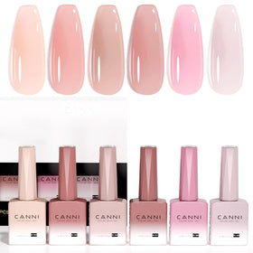 CANNI packaging of six sheer pink gels showing neat kit presentation and easy gifting