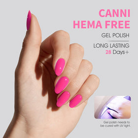 CANNI swatch strip of hot pink, purple and neon shades showing vibrant payoff