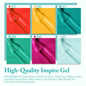 CANNI brush stroke close-up showing mint gel texture and smooth application