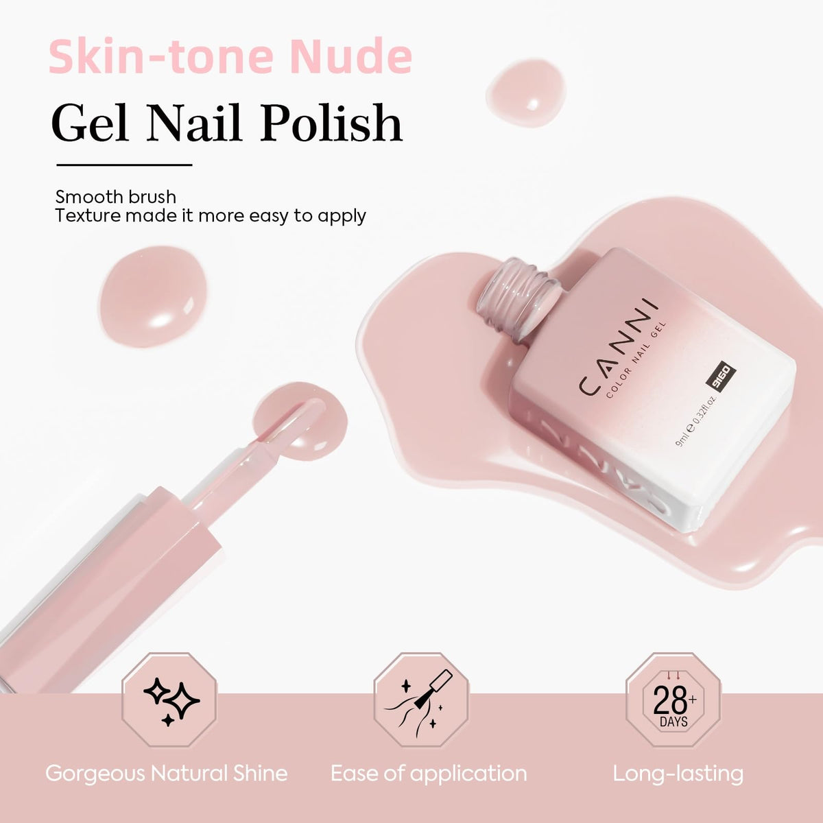CANNI polish texture swatch showing creamy pigment and even coverage benefit