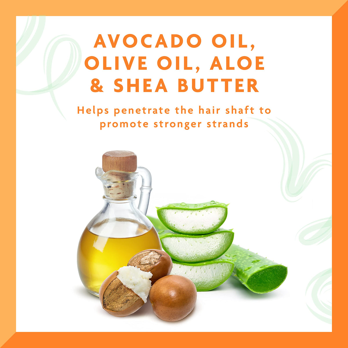 Cantu avocado and shea butter ingredient focus highlighting nourishing oils