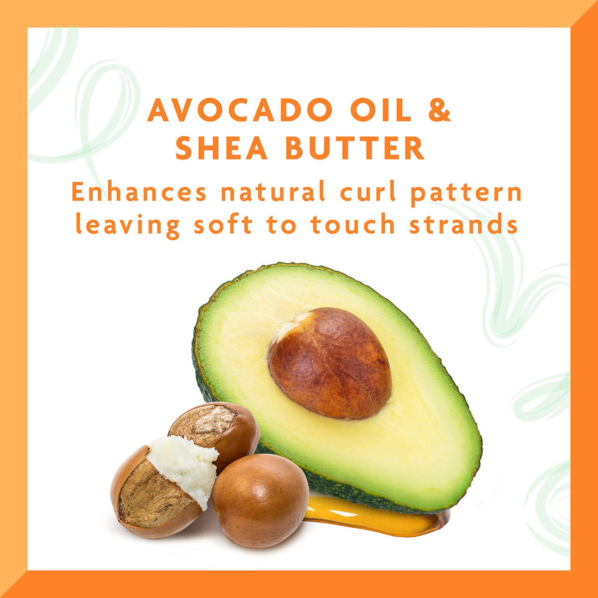 Cantu avocado and shea butter ingredients portrayal highlighting hydration benefits