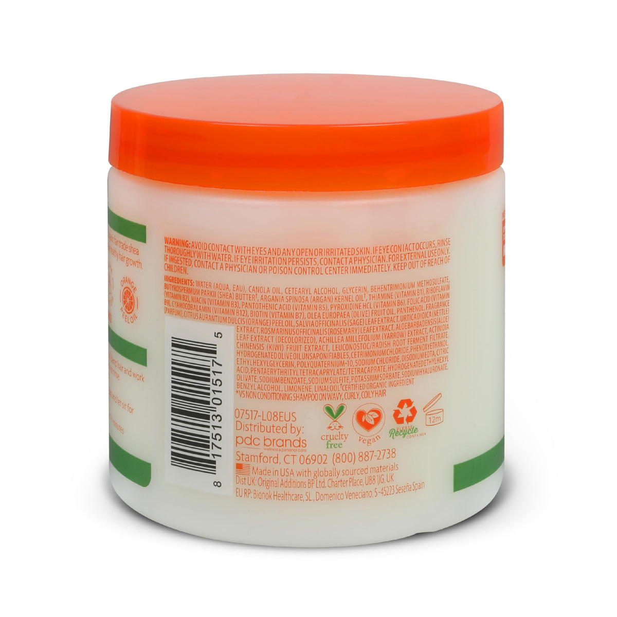 Cantu back label ingredients view highlighting clean formulation benefits