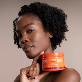 Cantu before and after curly hair showing improved definition