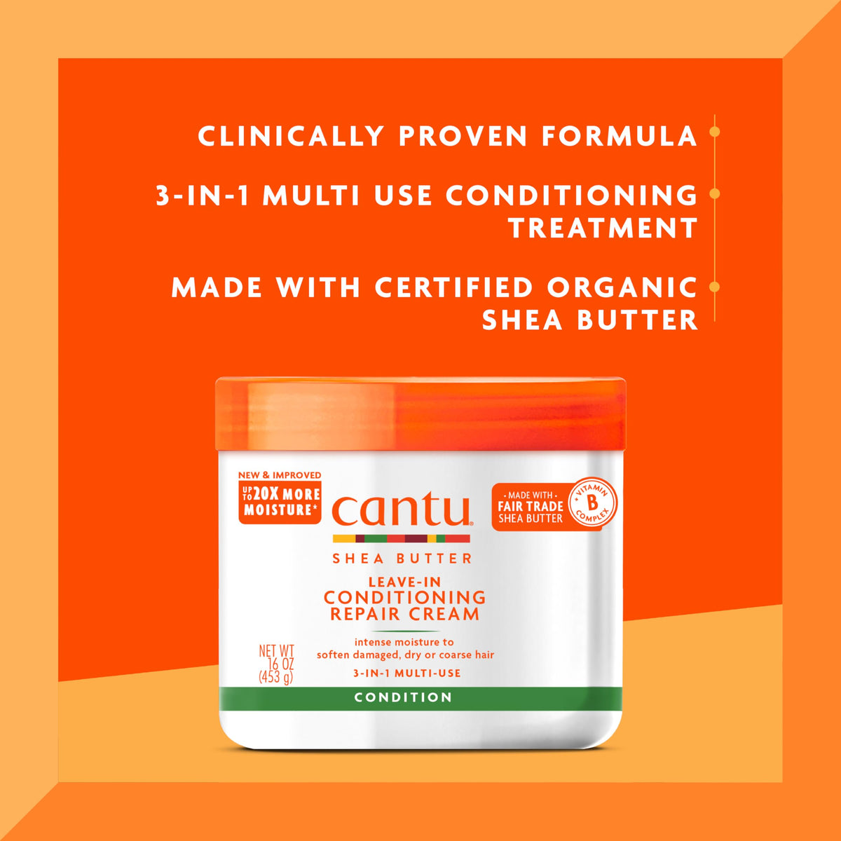 Cantu close-up swirl of shea butter-rich cream illustrating rich moisture