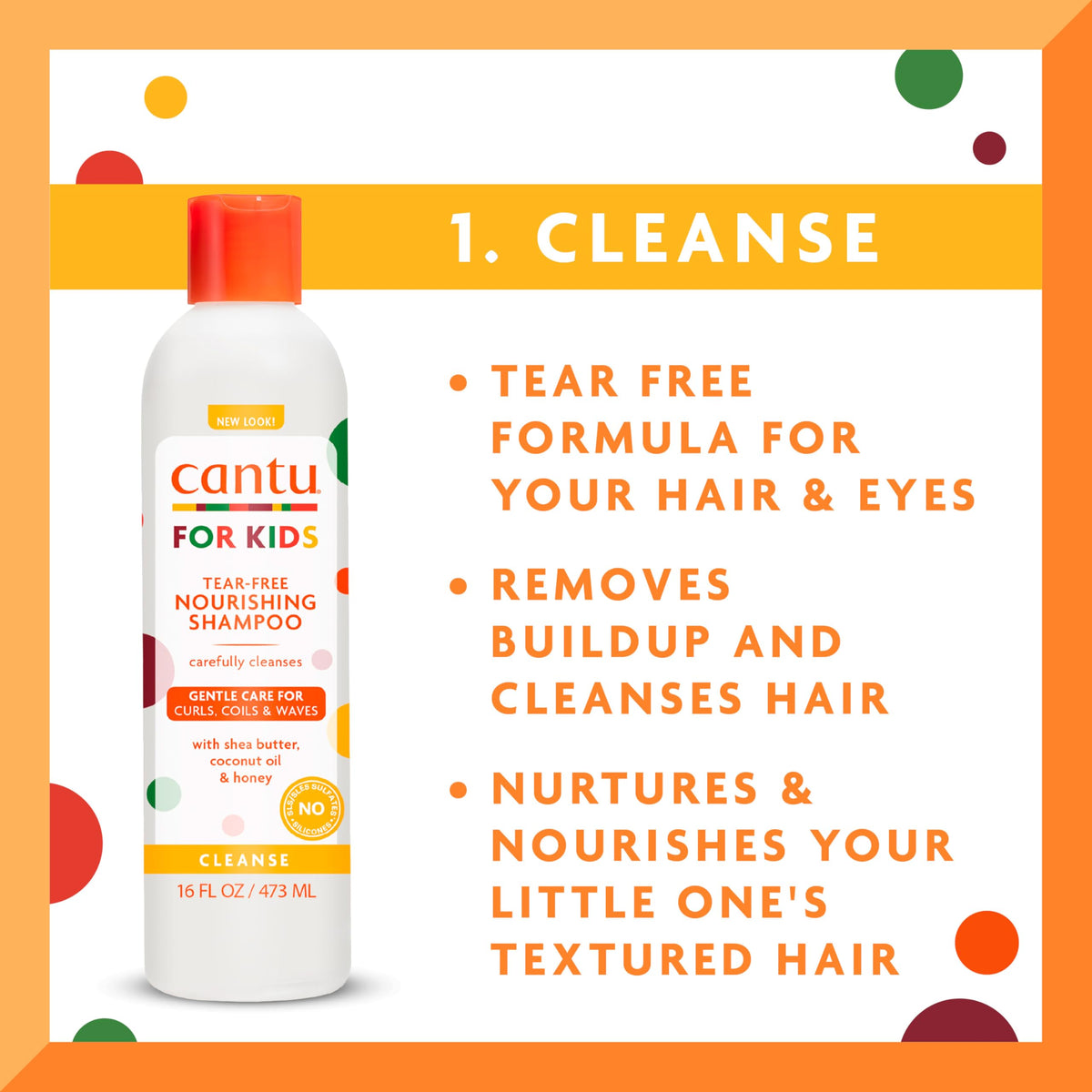 Cantu nourishing conditioner pouring to show slip and easy combing