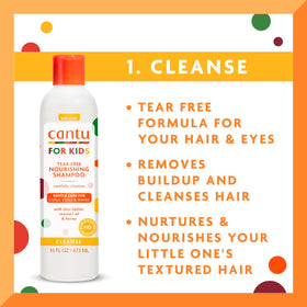Cantu nourishing conditioner pouring to show slip and easy combing