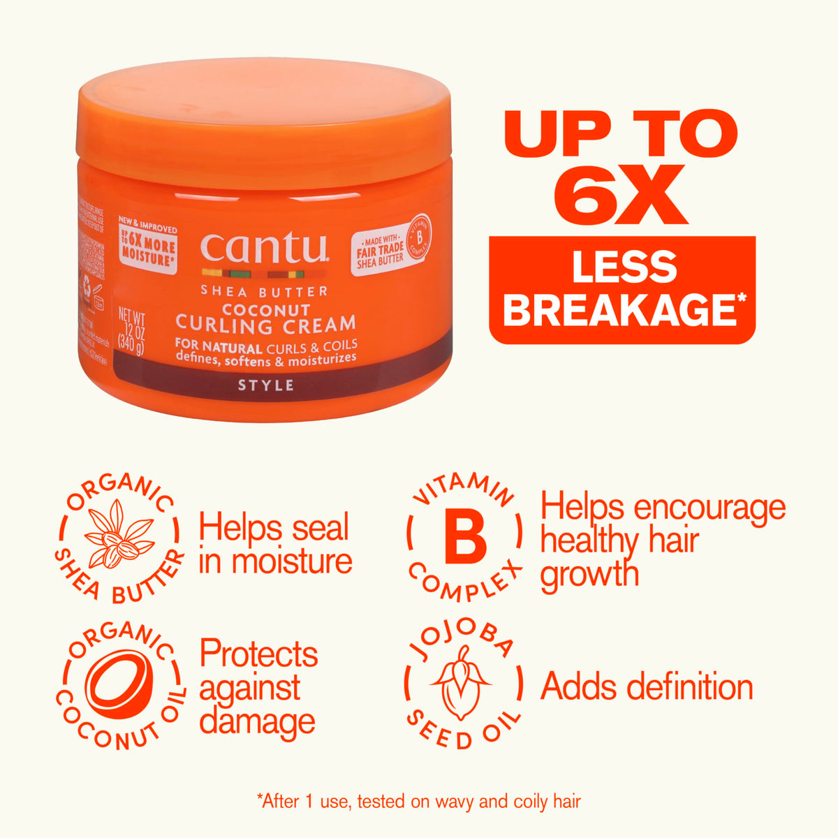 Cantu cream in hand demonstrating lightweight spreadability benefit