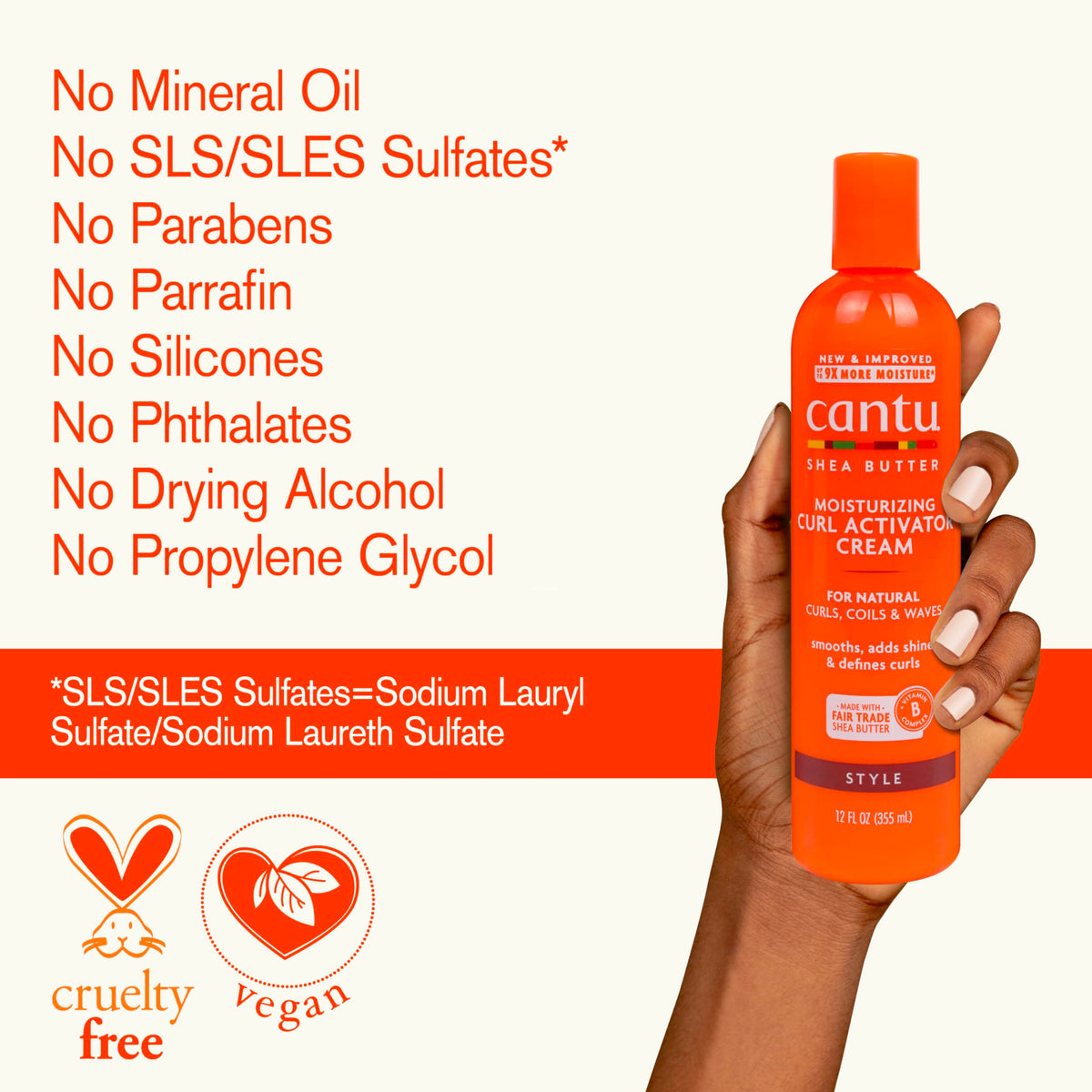 Cantu curl activator on bathroom shelf in natural routine setting