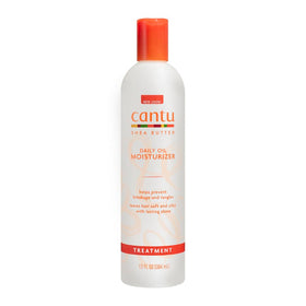 Cantu bottle front label showing product name and shea butter benefits