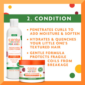 Cantu conditioning detangler sprayed from hand to reduce breakage