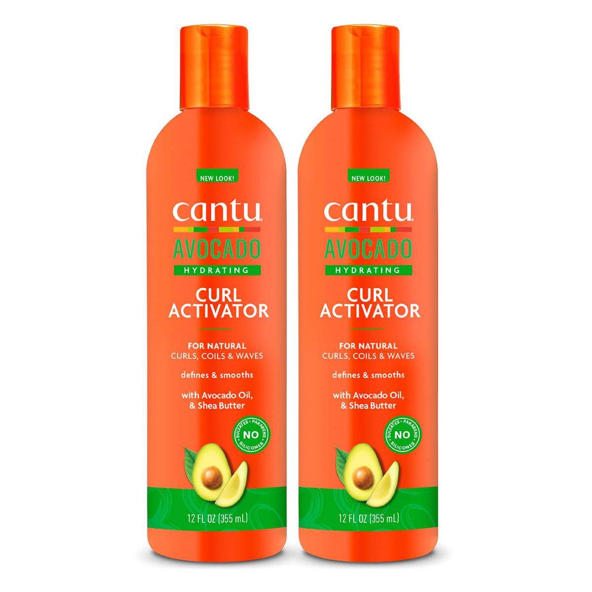 Cantu front jar pack of 2 showing labels and sizing for styling convenience