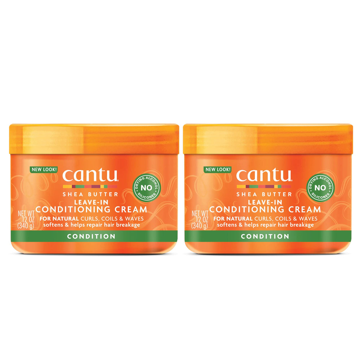 Cantu front packaging showing jars and product benefit