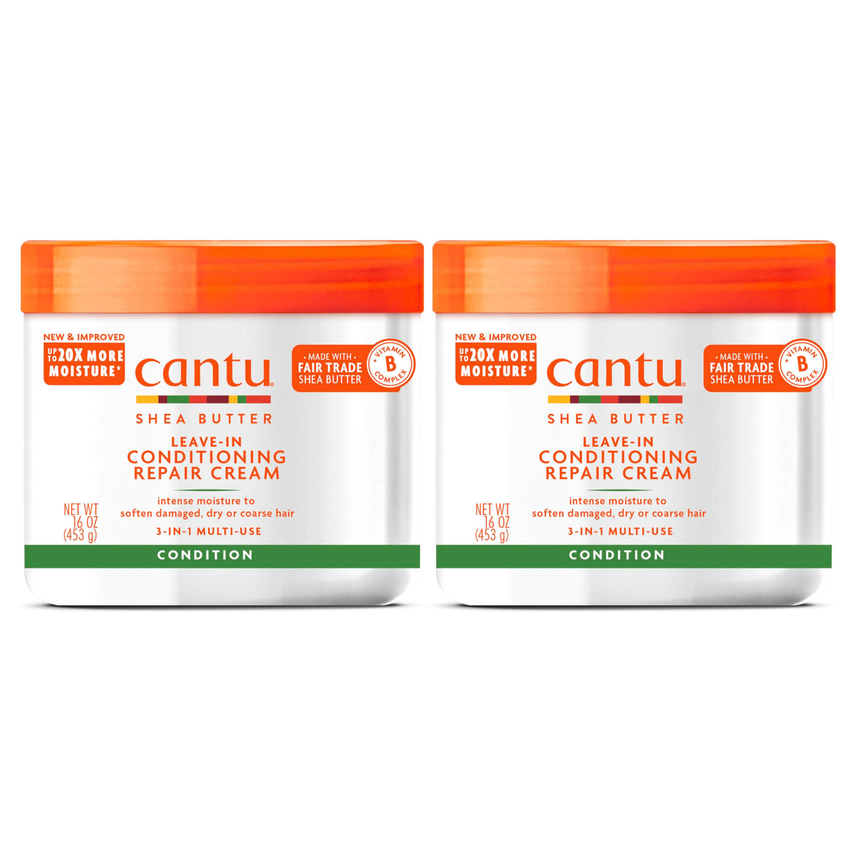 Cantu front packaging 16 oz jar showing label and product benefits