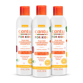 Cantu front packaging showing kid-friendly shampoo and gentle formula benefit