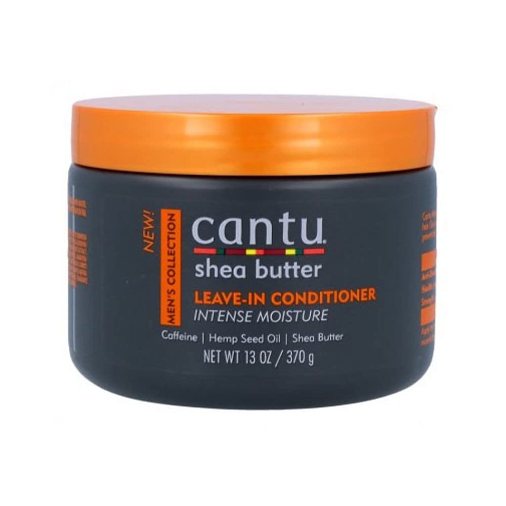 Cantu men's leave-in conditioner front bottle shows label and moisturizing benefit