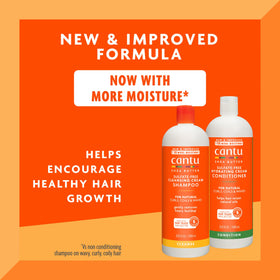 Cantu shampoo pump close-up highlighting easy-dispense convenience