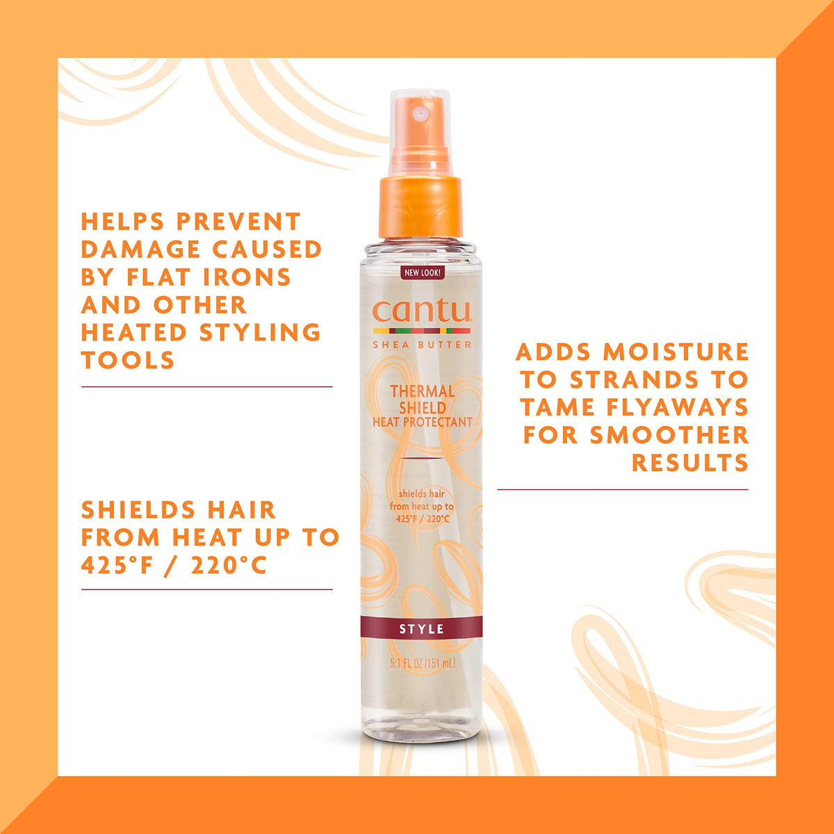 Cantu thermal shield back label with ingredients and directions visible